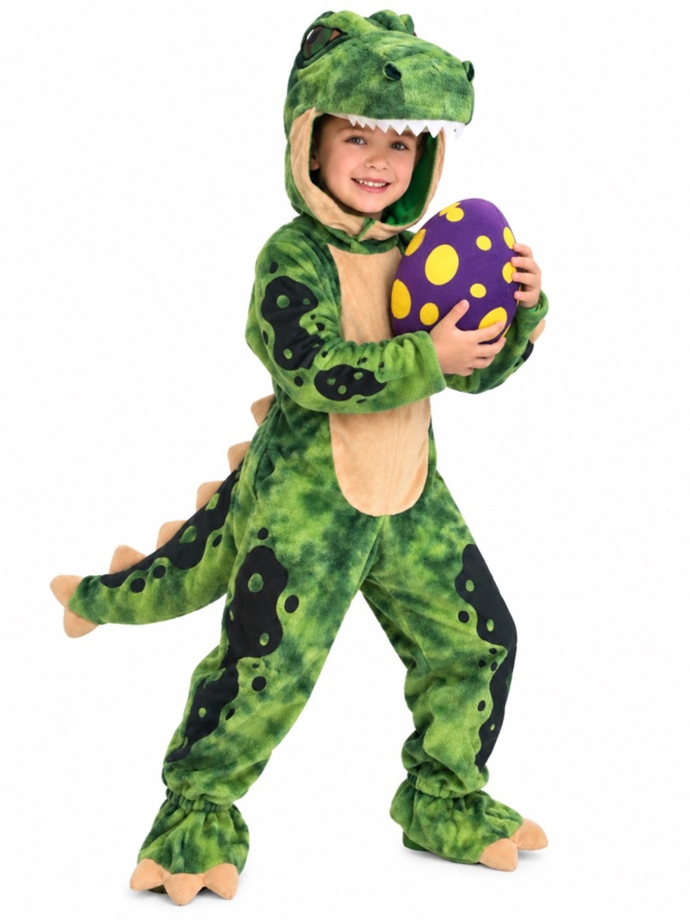Spooktacular Creations Kids Realistic T-Rex Dinosaur Costume Green | Size S 5-7 - Picture 3 of 14